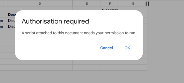 script authorization required